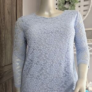 Chico's Soft Blue Lace Blouse